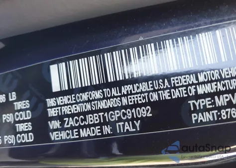 2016 Jeep Renegade Justice z USA, uszkodzony, nr VIN ZACCJBBT1GPC91092